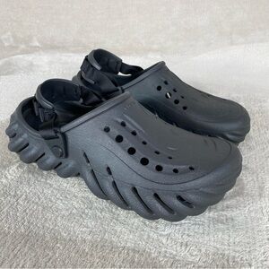 Crocs Echo Clog Shoes Mens Size 10 Women 12 Black Slip On Comfort Sandals